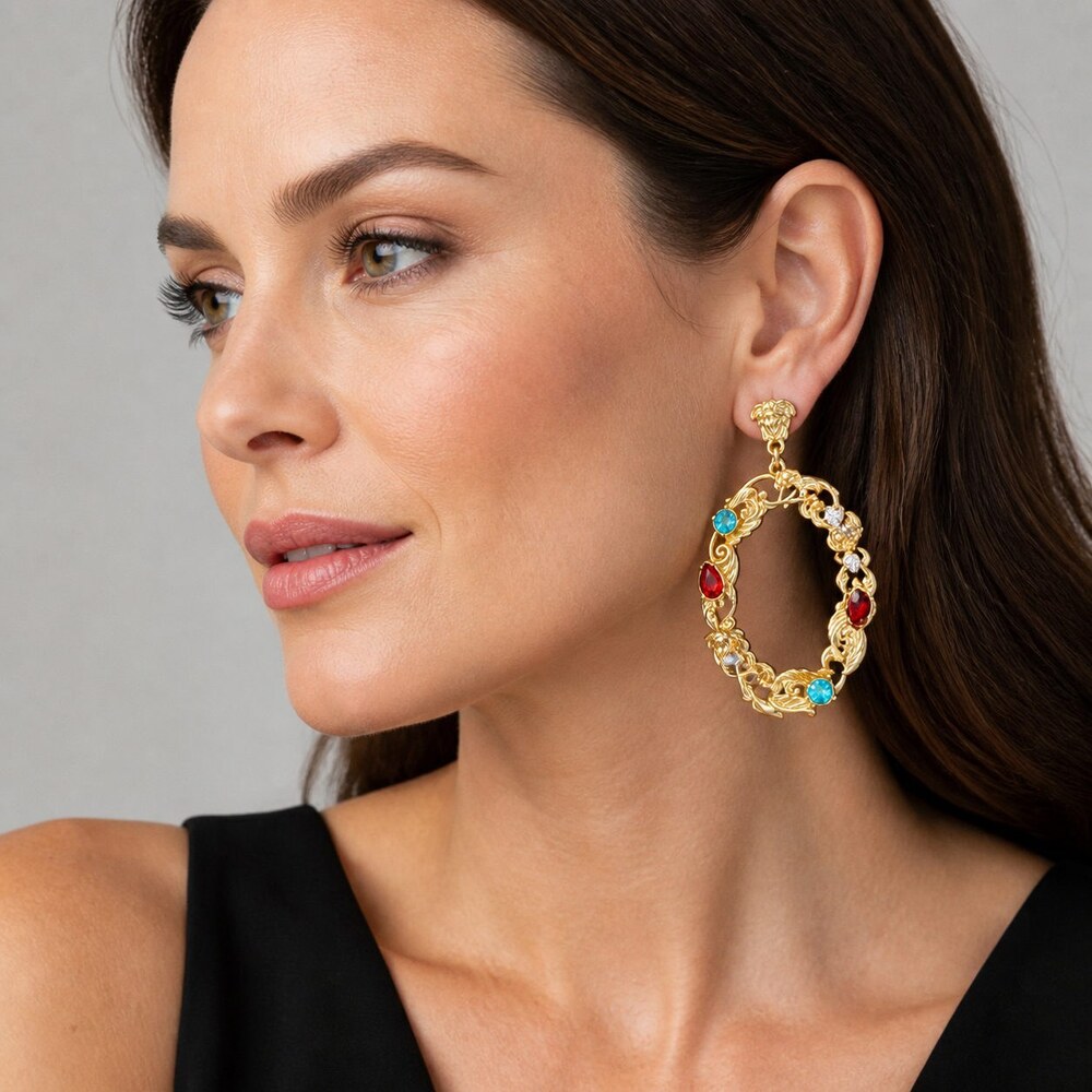 Versace Bold Statement Earrings Style 5 | New with Box - Picture 8 of 9